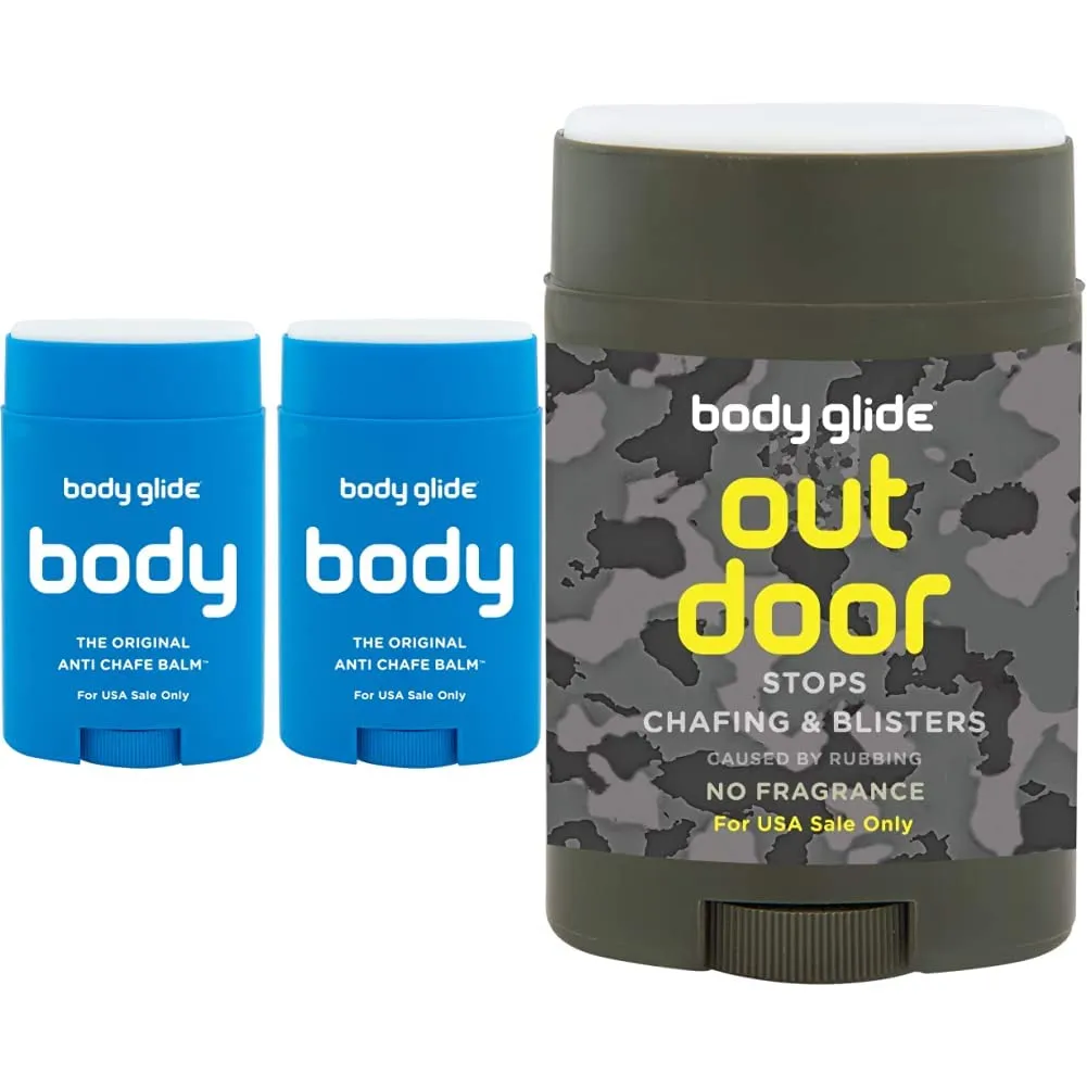 Body Glide Original Anti Chafing Stick Balm 1.5oz-2pack   Body Glide Outdoor Anti Chafe Balm 1.5oz