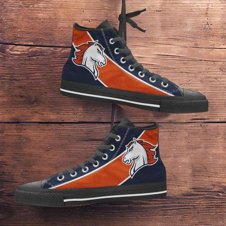 Fan Art Denver Broncos Canvas High Top Shoes