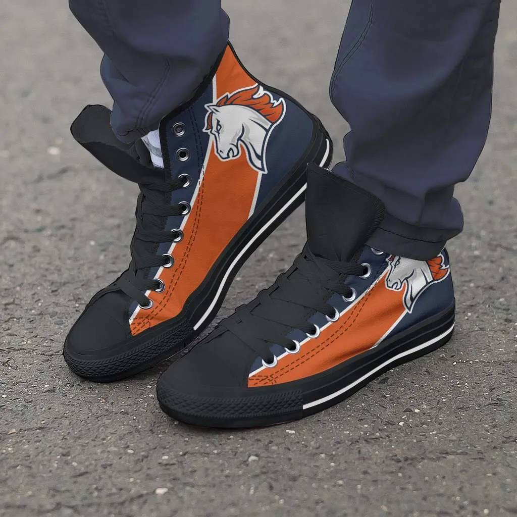 Fan Art Denver Broncos Canvas High Top Shoes