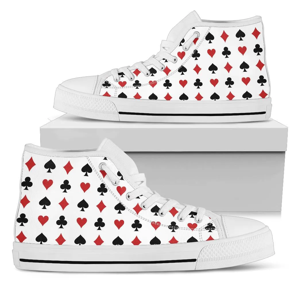 High Top Sneakers - Aces #104 | Birthday Gifts, Gift Idea, Spade Canvas, 90s Cool Custom Shoes, Aesthetic, Unique, Cute, Kawaii Hi Tops