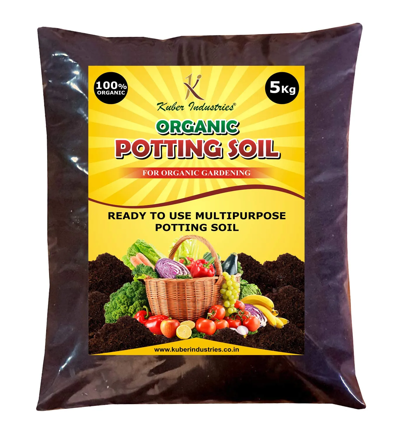 Kuber Industries Enriched Premium Organic Earth Magic Potting Soil Mix with Required Fertilizers for Plants - 10 KG(Brown)-KUBMART15005