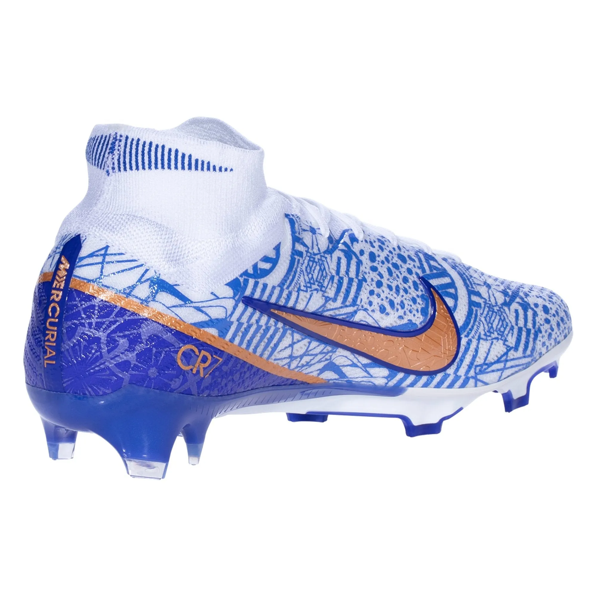 Nike Air Zoom Mercurial Superfly 9 Elite CR7 FG - White/MetallicCopper/Concord/MediumBlue