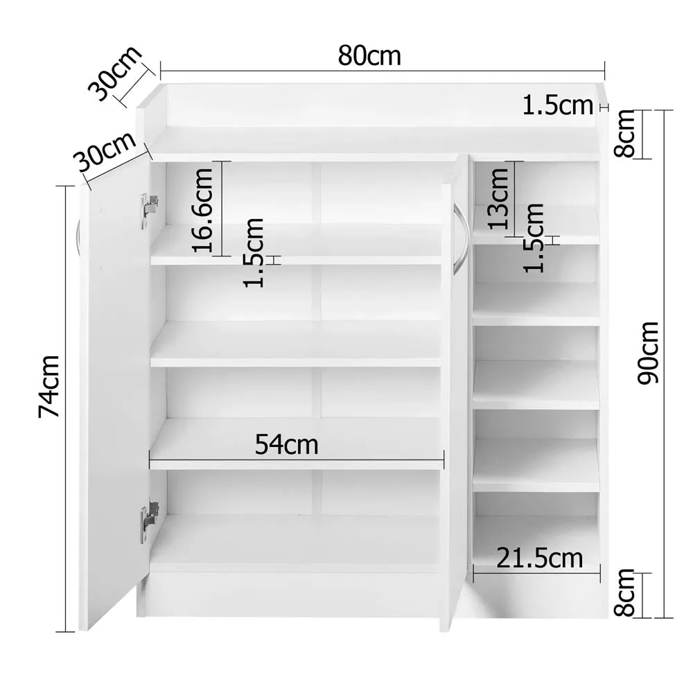 Shoe Cabinet 2-Door, White